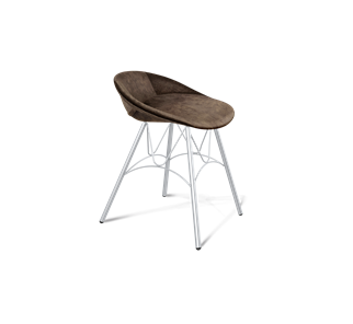 Обеденный стул SHT-ST19-SF1 / SHT-S100 (кофейный трюфель/хром лак) в Петрозаводске