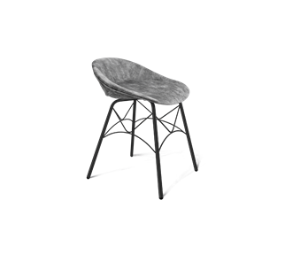 Обеденный стул SHT-ST19-SF1 / SHT-S107 (дымный/черный муар) в Петрозаводске