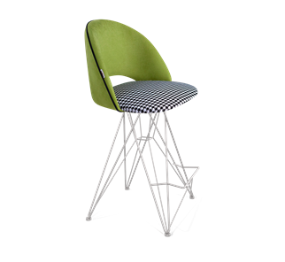 Полубарный стул SHT-ST34-3 / SHT-S66-1 (оливковый/гусиная лапка/хром лак) в Петрозаводске