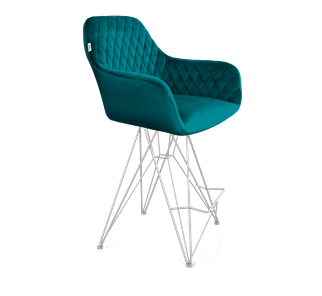 Полубарный стул SHT-ST38 / SHT-S66-1 (альпийский бирюзовый/хром лак) в Петрозаводске