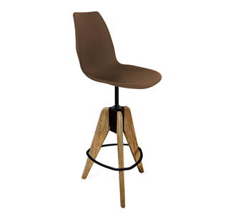 Барный стул SHT-ST29/S92 (коричневый ral 8014/брашированный коричневый/черный муар) в Петрозаводске