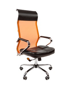 Кресло компьютерное CHAIRMAN 700 сетка, цвет оранжевый в Петрозаводске - предосмотр