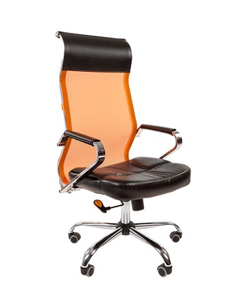 Кресло компьютерное CHAIRMAN 700 сетка, цвет оранжевый в Петрозаводске - изображение