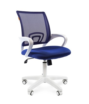 Кресло офисное CHAIRMAN 696 white, ткань, цвет синий в Петрозаводске - изображение