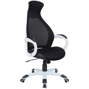 Кресло компьютерное Brabix Premium Genesis EX-517 (пластик белый, ткань/экокожа/сетка черная) 531573 в Петрозаводске