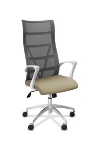 Офисное кресло Топ X белый каркас, сетка/ткань TW / серая/светло-серая в Петрозаводске