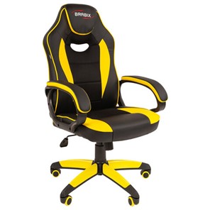 Офисное кресло BRABIX "Blaze GM-162", TW/экокожа, черное/желтое, 532579, 7083507 в Петрозаводске