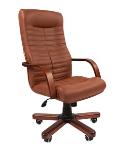 Офисное кресло CHAIRMAN 480 WD, экокожа, цвет коричневый в Петрозаводске