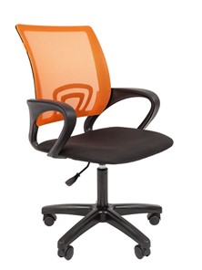 Кресло компьютерное CHAIRMAN 696 black LT, оранжевый в Петрозаводске