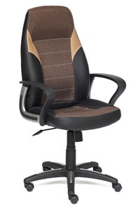 Компьютерное кресло INTER кож/зам/ткань, черный/коричневый/бронзовый, 36-6/3М7-147/21 арт.12016 в Петрозаводске