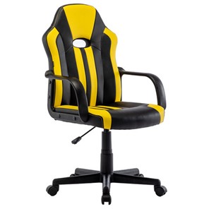 Кресло компьютерное RABIX "Stripe GM-202", экокожа, черное/желтое, 532510 в Петрозаводске