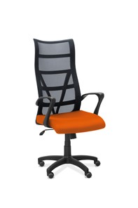 Кресло в офис Топ, сетка/ткань TW / черная/ оранжевая в Петрозаводске