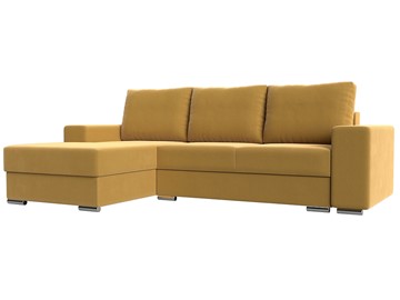 Угловой диван с оттоманкой Дрезден, Желтый (микровельвет) НПБ в Петрозаводске