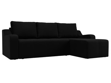 Угловой раскладной диван Элида, Черный (микровельвет) в Петрозаводске