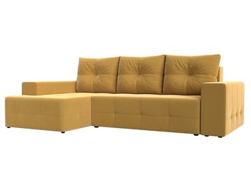 Угловой диван с оттоманкой Перри, Желтый (микровельвет) в Петрозаводске