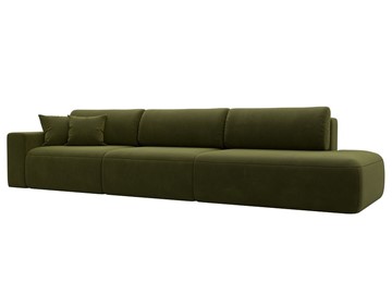 Прямой диван Лига-036 Модерн Лонг, Зеленый (микровельвет) в Петрозаводске