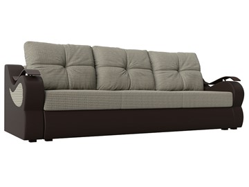 Прямой диван Меркурий еврокнижка, Корфу 02 (рогожка)/коричневый (экокожа) в Петрозаводске