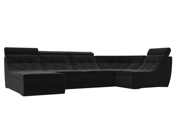 Модульный раскладной диван Холидей люкс, Черный (микровельвет) в Петрозаводске