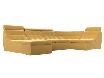 Модульный П-образный диван Холидей люкс, Желтый (микровельвет) в Петрозаводске
