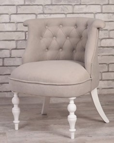 Кресло Бархат (светло-серый/белый) в Петрозаводске