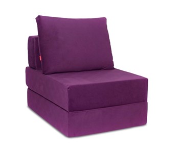 Бескаркасное кресло-кровать Окта, велюр фиолетовый в Петрозаводске