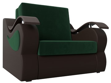 Кресло раскладное Меркурий (60), Зеленый\Коричневый (Велюр\Экокожа) в Петрозаводске