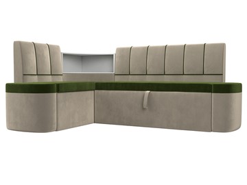 Кухонный диван Тефида, Зеленый\Бежевый (Микровельвет) в Петрозаводске