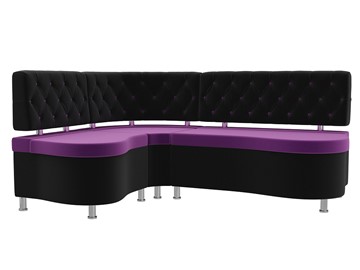 Угловой кухонный диван Вегас, Фиолетовый\Черный (Микровельвет) в Петрозаводске