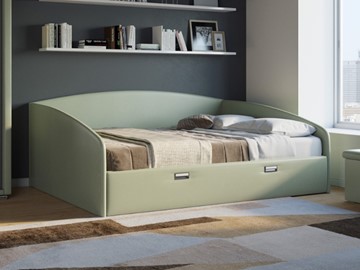 Кровать в спальню Bono 160х200, Экокожа (Зеленое яблоко) в Петрозаводске