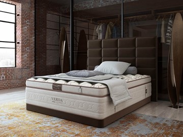 Кровать 2-спальная Chocolate Compact/Basement 180х200, Микровелюр (Manhattan Лесной каштан) в Петрозаводске