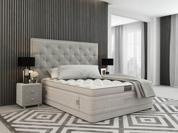 Спальная кровать Classic Compact/Basement 180х200, Флок (Велсофт Серый) в Петрозаводске
