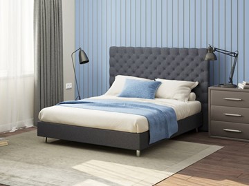 Спальная кровать Paris Boxspring Standart 200х200, Рогожка (Savana Grey (серый)) в Петрозаводске