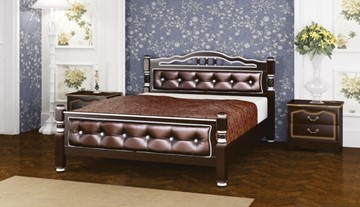 Спальная кровать Карина-11 (Орех Темный, обивка бриллиант) 120х200 в Петрозаводске
