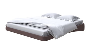 Парящая кровать 2-спальная 160х200, Искусственная шерсть (Лама Шоколад) в Петрозаводске