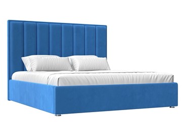 Двуспальная кровать с механизмом Афродита 160, Голубой (Велюр) в Петрозаводске