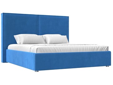Двуспальная кровать с механизмом Аура 160, Голубой (Велюр) в Петрозаводске
