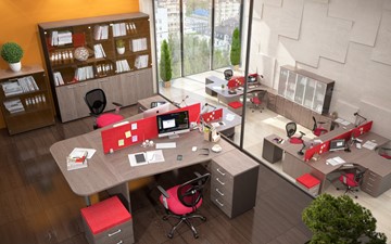 Офисный комплект мебели Xten в опенспэйс для четырех сотрудников в Петрозаводске - предосмотр 3