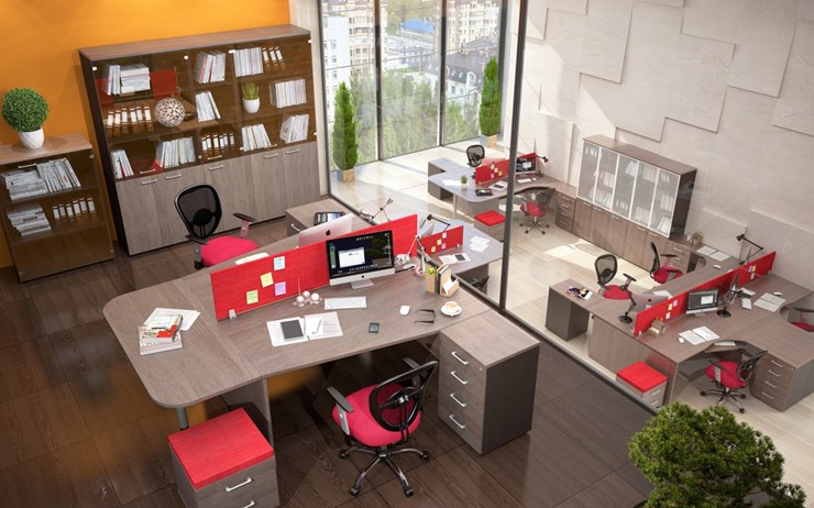 Офисный комплект мебели Xten в опенспэйс для четырех сотрудников в Петрозаводске - изображение 3