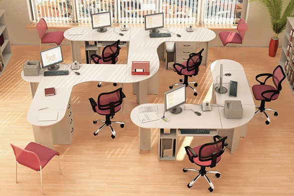 Офисный комплект мебели Классик для 5 сотрудников в Петрозаводске - изображение