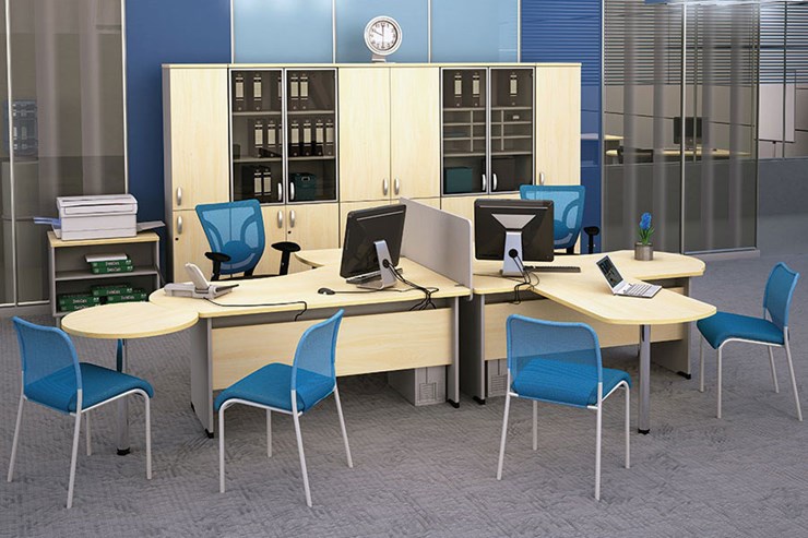 Набор мебели в офис Boston для 2 сотрудников по работе с клиентами в Петрозаводске - изображение