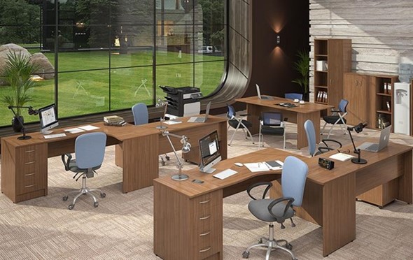 Офисный комплект мебели IMAGO три стола, 2 шкафа, стеллаж, тумба в Петрозаводске - изображение