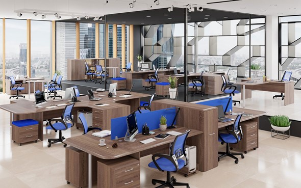 Офисный комплект мебели Wave 1, два рабочих места в Петрозаводске - изображение