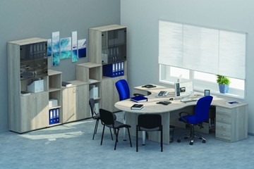 Набор мебели в офис Twin для 2 сотрудников с совмещенными столами в Петрозаводске - предосмотр