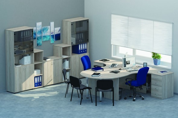 Набор мебели в офис Twin для 2 сотрудников с совмещенными столами в Петрозаводске - изображение
