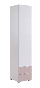 Шкаф однодверный с ящиками Зефир 107.01 (белое дерево/пудра розовая (эмаль)) в Петрозаводске