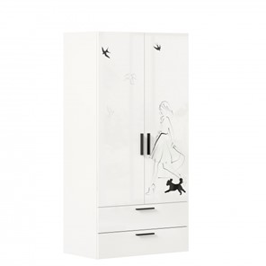 Шкаф 2х-дверный комбинированный Джоли ЛД 535.040, Серый шелк в Петрозаводске