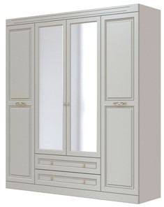 Шкаф четырехдверный в спальню Олимп ШР-4 (Фисташковый) 2 зеркала в Петрозаводске