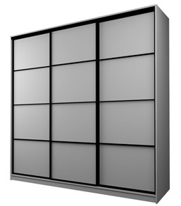 Шкаф 3-х створчатый MAX МШ-27-6-24-111, Профиль Черный/Цвет Серый в Петрозаводске