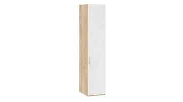 Шкаф для белья Эмбер СМ-348.07.001 (Яблоня Беллуно/Белый глянец) в Петрозаводске