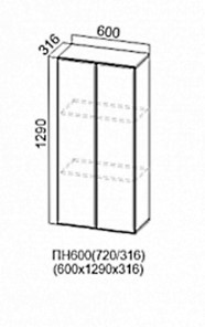 Настенный шкаф-пенал Модерн ПН600/720 (296) в Петрозаводске
